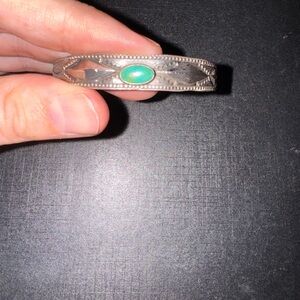 Fred Harvey era Coin Silver and Turquoise Women's Bracelet